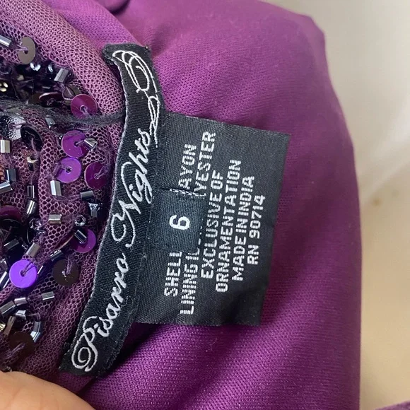 Pisarro Nights Draped Back Cowl Back Beaded Sequin Sheath Dress in Size 6 - Picture 5 of 5